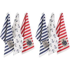image:imageDII Maritime Collection Kitchen Dishtowel Set 18x28 Anchor Stripes 3 PieceAnchor Stripes