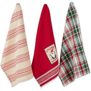 image:imageDII Nordic Christmas Collection Plaid amp Stripes Holiday Dish Towels Kitchen Towel Set 18x28 Scandinavian Snowflakes Plaid amp Stripe 3 CountLittle Gnome