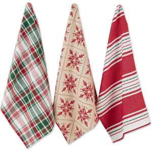 image:imageDII Nordic Christmas Collection Plaid amp Stripes Holiday Dish Towels Kitchen Towel Set 18x28 Scandinavian Snowflakes Plaid amp Stripe 3 CountScandinavian Snowflakes  Plaid  Stripe