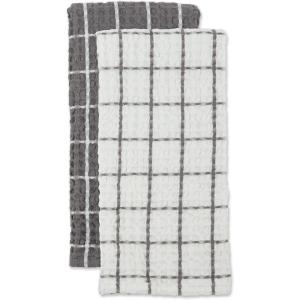 image:imageDII Washed Waffle Collection Oversized Preshrunk Ultra Absorbant Dishcloth Set 12x12 Stone 6 PieceGray