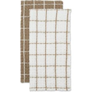 image:imageDII Washed Waffle Collection Oversized Preshrunk Ultra Absorbant Dishcloth Set 12x12 Stone 6 PieceStone
