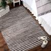 image:imageDII Chindi Home Collection Cotton Handwoven Slim Stripe Area Rag Rug 4x6 AquaDark Brown