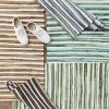 image:imageDII Chindi Home Collection Cotton Handwoven Slim Stripe Area Rag Rug 4x6 AquaDark Brown