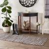 image:imageDII Chindi Home Collection Cotton Handwoven Slim Stripe Area Rag Rug 4x6 AquaDark Brown