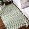 image:imageDII Chindi Home Collection Cotton Handwoven Slim Stripe Area Rag Rug 4x6 AquaJadeite
