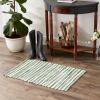 image:imageDII Chindi Home Collection Cotton Handwoven Slim Stripe Area Rag Rug 4x6 AquaJadeite