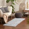 image:imageDII Chindi Home Collection Cotton Handwoven Slim Stripe Area Rag Rug 4x6 AquaStonewash Blue