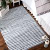 image:imageDII Chindi Home Collection Cotton Handwoven Slim Stripe Area Rag Rug 4x6 AquaStonewash Blue