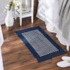 image:imageDII Indoor Braided Cotton Area Rug Handloomed Yarn Dyed Woven Reversible 20x315 Navy DiamondBordered Diamond Navy