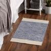 image:imageDII Woven Rugs Collection HandLoomed 2x3 Honey Gold Dobby StripeFrench Blue Border