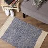 image:imageDII Woven Rugs Collection HandLoomed 2x3 Honey Gold Dobby StripeFrench Blue Border