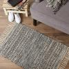 image:imageDII Woven Rugs Collection HandLoomed with Fringe 2x3 Stone TexturedBlack Textured