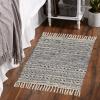 image:imageDII Woven Rugs Collection HandLoomed with Fringe 2x3 Stone TexturedBlack Textured