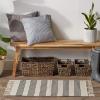 image:imageDII Woven Rugs Collection HandLoomed with Fringe 2x3 Stone TexturedBlack Ticking Stripe