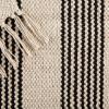 image:imageDII Woven Rugs Collection HandLoomed with Fringe 2x3 Stone TexturedBlack Ticking Stripe