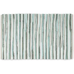 image:imageDII Chindi Home Collection Cotton Handwoven Slim Stripe Area Rag Rug 4x6 AquaAqua