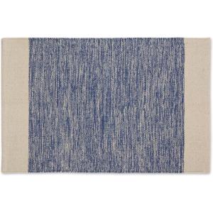 image:imageDII Woven Rugs Collection HandLoomed 2x3 Honey Gold Dobby StripeFrench Blue Border