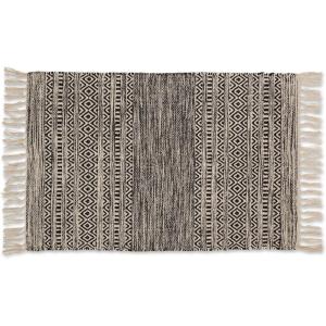 image:imageDII Woven Rugs Collection HandLoomed with Fringe 2x3 Stone TexturedBlack Textured